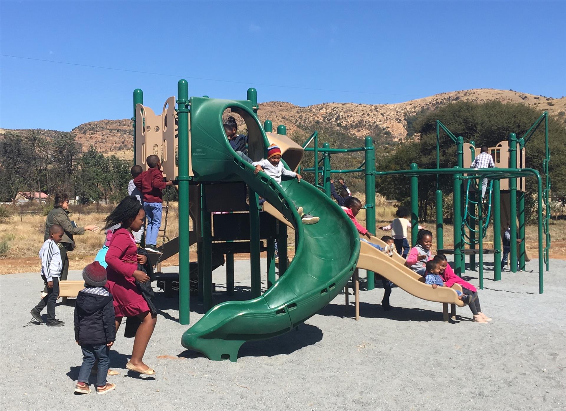 Kids rush playground