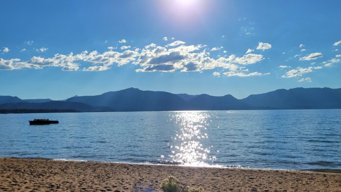 Lake with sun rays